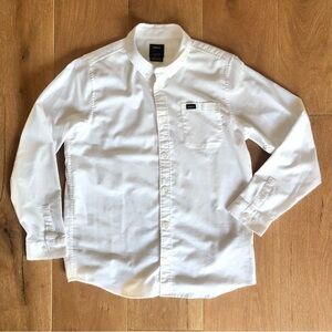 Boys RVCA White Long Sleeve Stretch Button Down Shirt Size XL **NWOT**